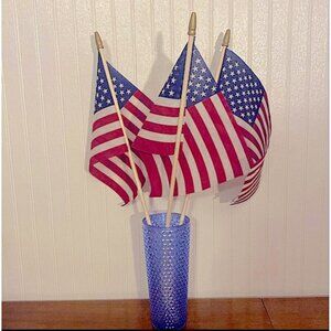 American Flag 8x12in USA Flag Handheld Flag On 24” Staff